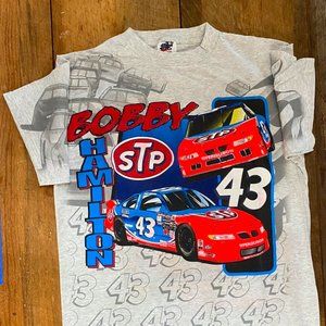 Vintage NASCAR Graphic T-Shirt Bobby Hamilton #43